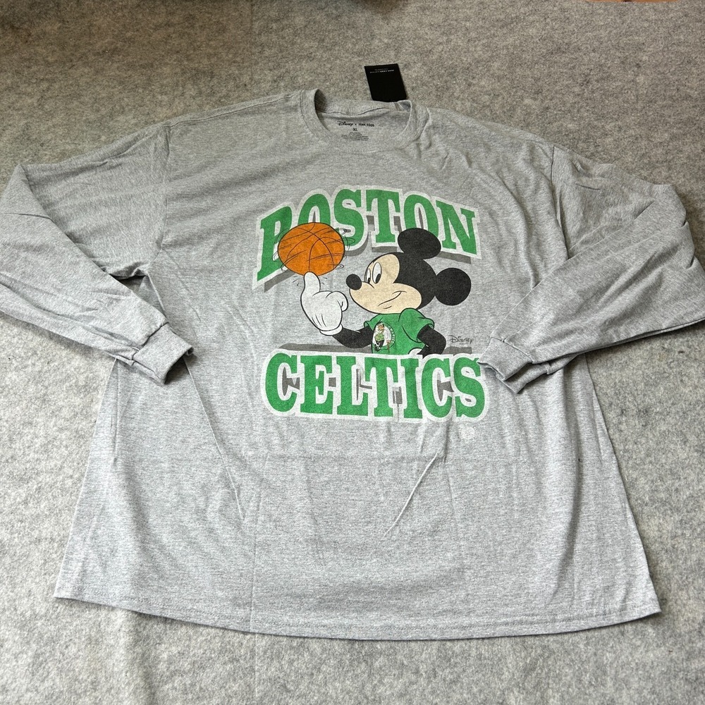 Boston Celtics Long Sleeve Graphic Shirt Mens XL NBA Basketball Disney Junk Food